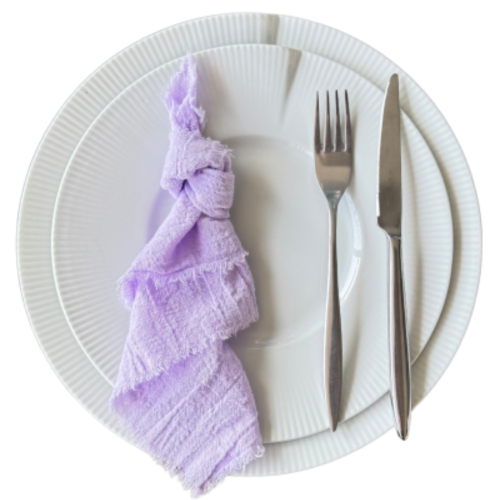 Serviette gaze de coton Parme 30 x 30 cm